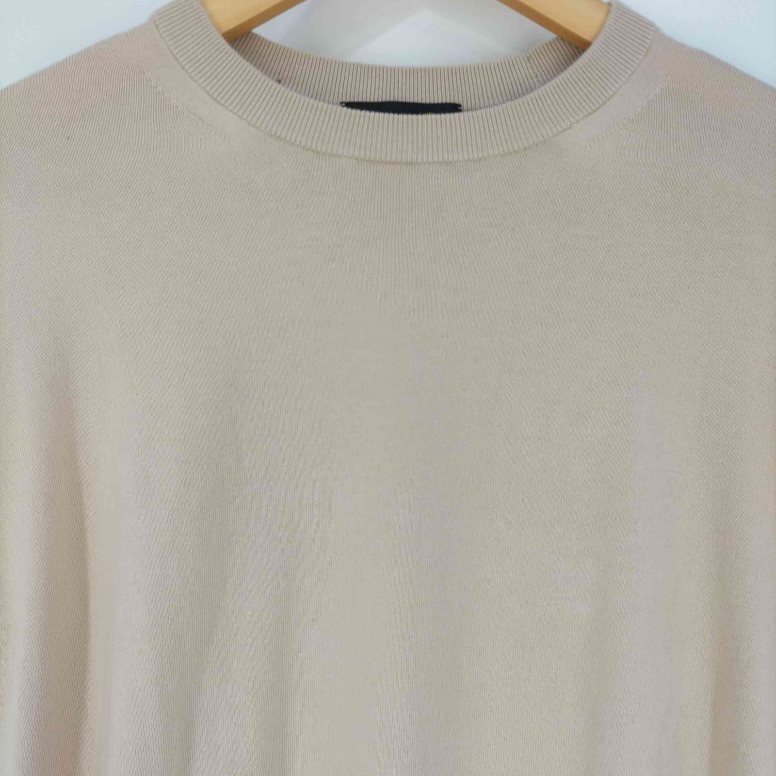 ドゥロワー16G天竺編みクルーフレンチスリーブニット