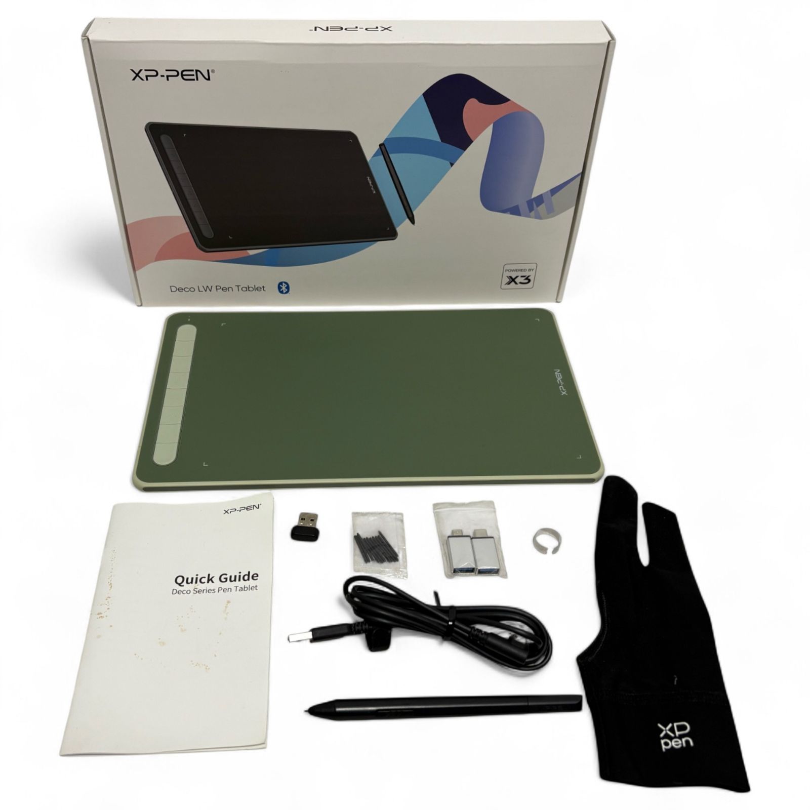 ◆ エックスピーペン XPPEN ペンタブ Deco LW グリーン 10x6インチ X3チップ搭載ペン 1700-2715
