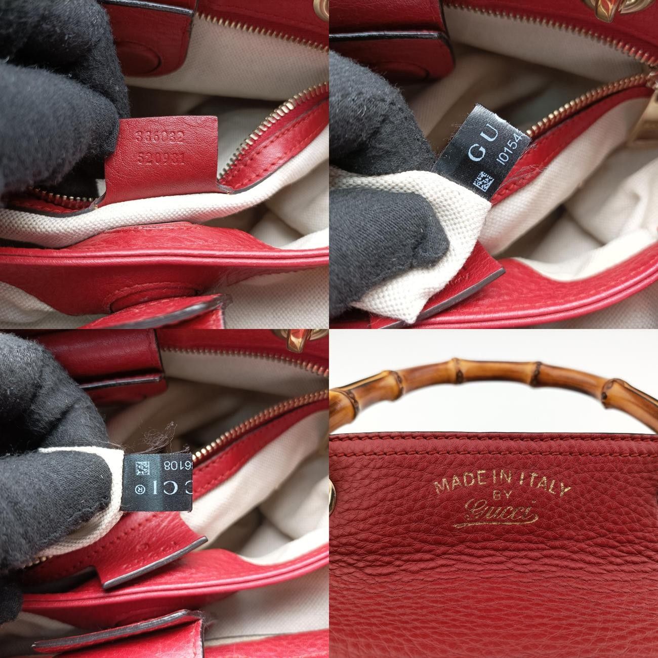 グッチGucciバンブーショッパーレッドレザー336032I015436108