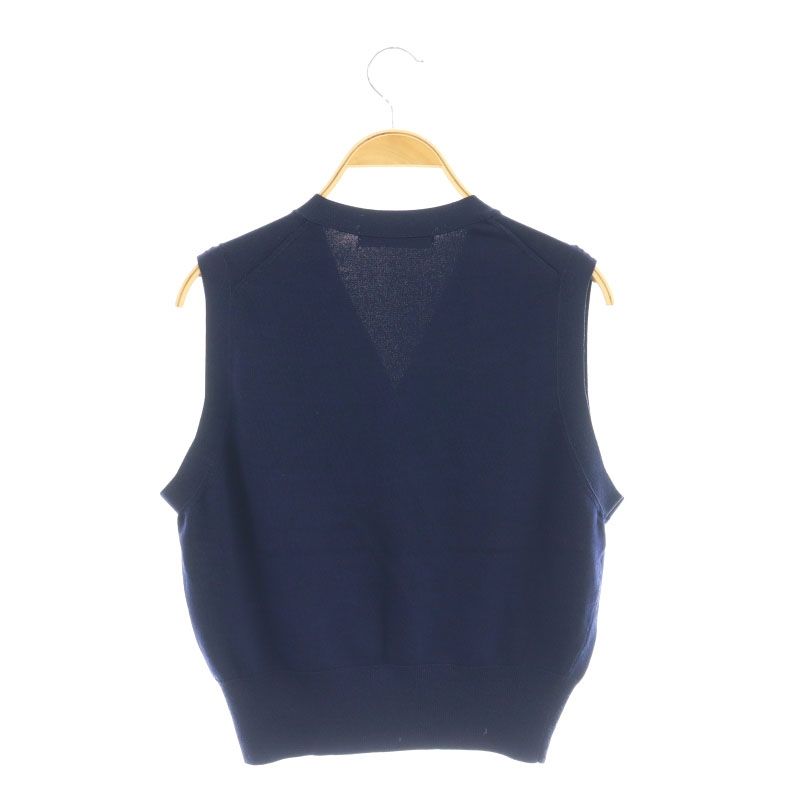 極美品】BORDERS at BALCONY ビジュー ベスト ネイビー 36