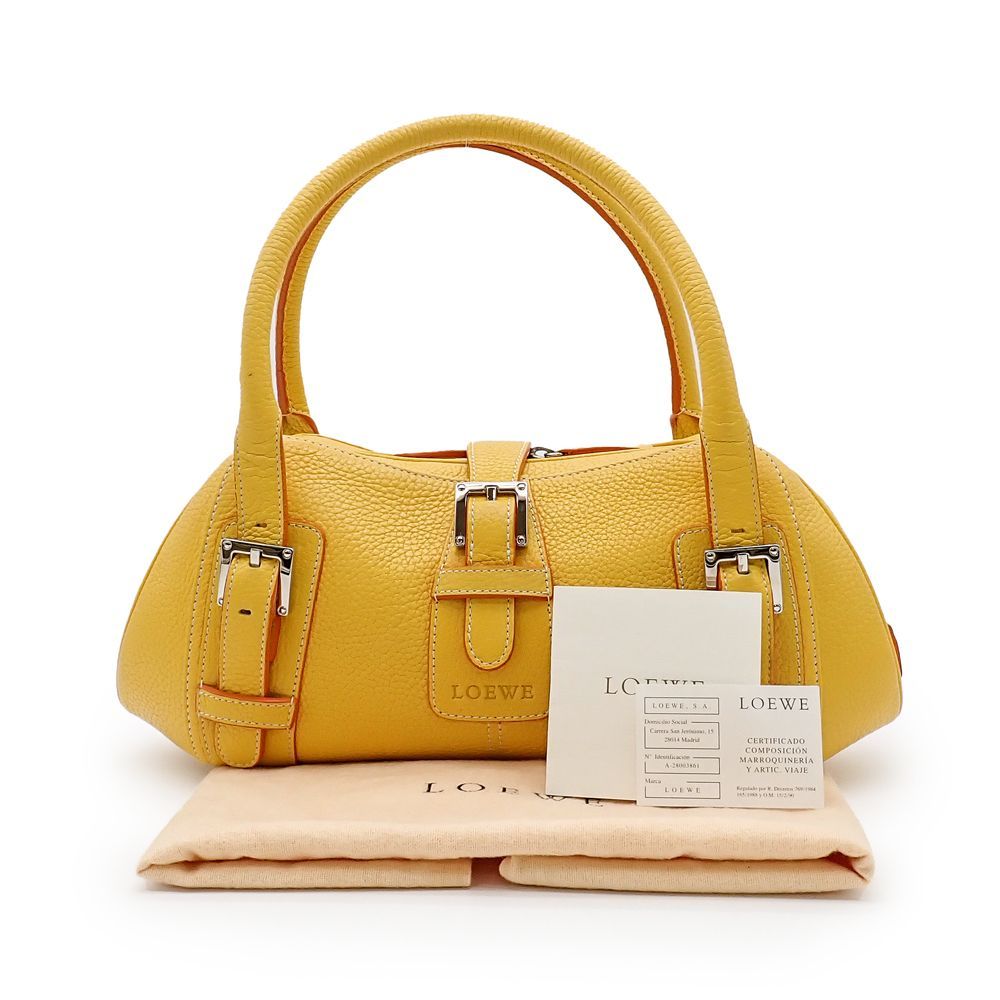 LOEWEロエベ　センダ　黄色イエロー ロエベ センダ レディース ハンドバッグ カーフ レザー イエロー