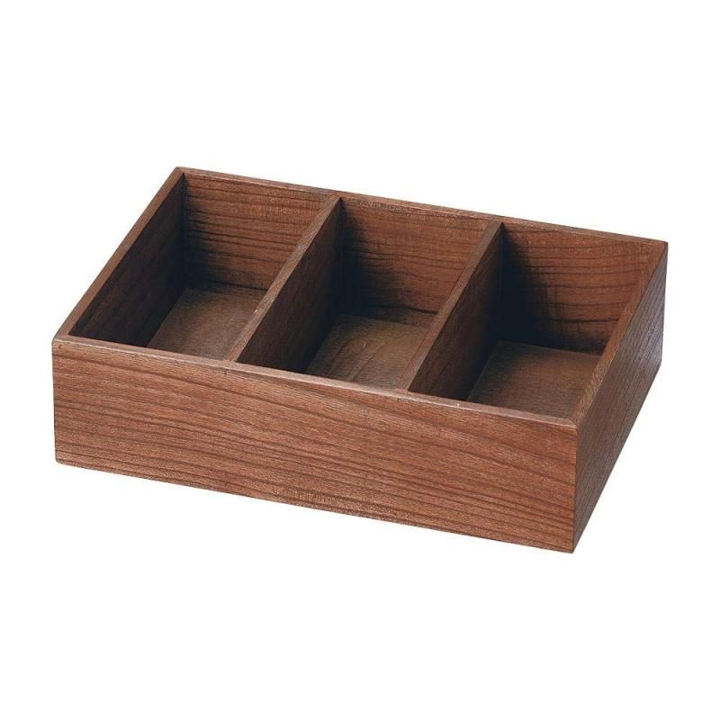 CDケース チェリーウッド 木製 小物入れ ボックス ダークブラウン 約43×30×12cm 16-97DBR