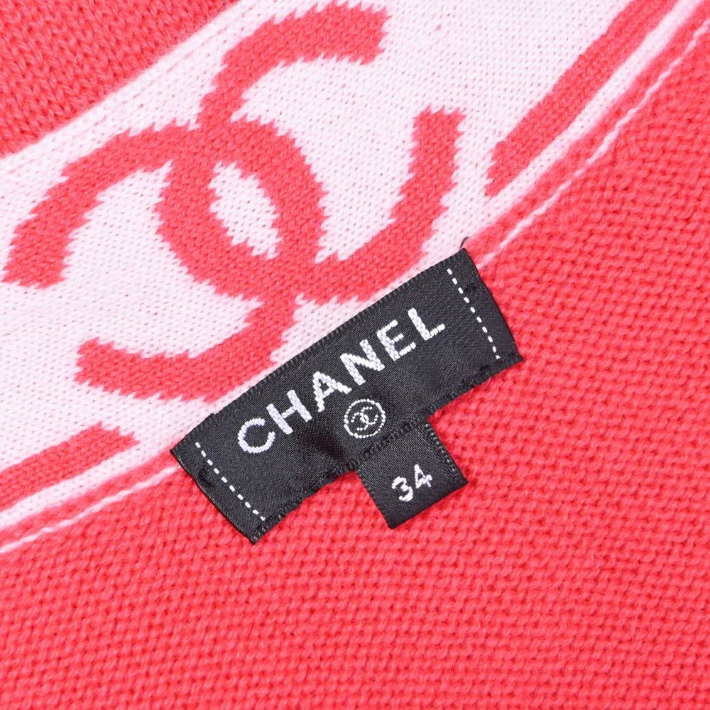 CHANEL 19P P61036K46366 ロゴライン カシミヤ ロング ニットカーディガン 34 ピンク シャネル KL4BHLKL80 CHANEL - CHANEL ロゴライン カシミヤ ロング ニット