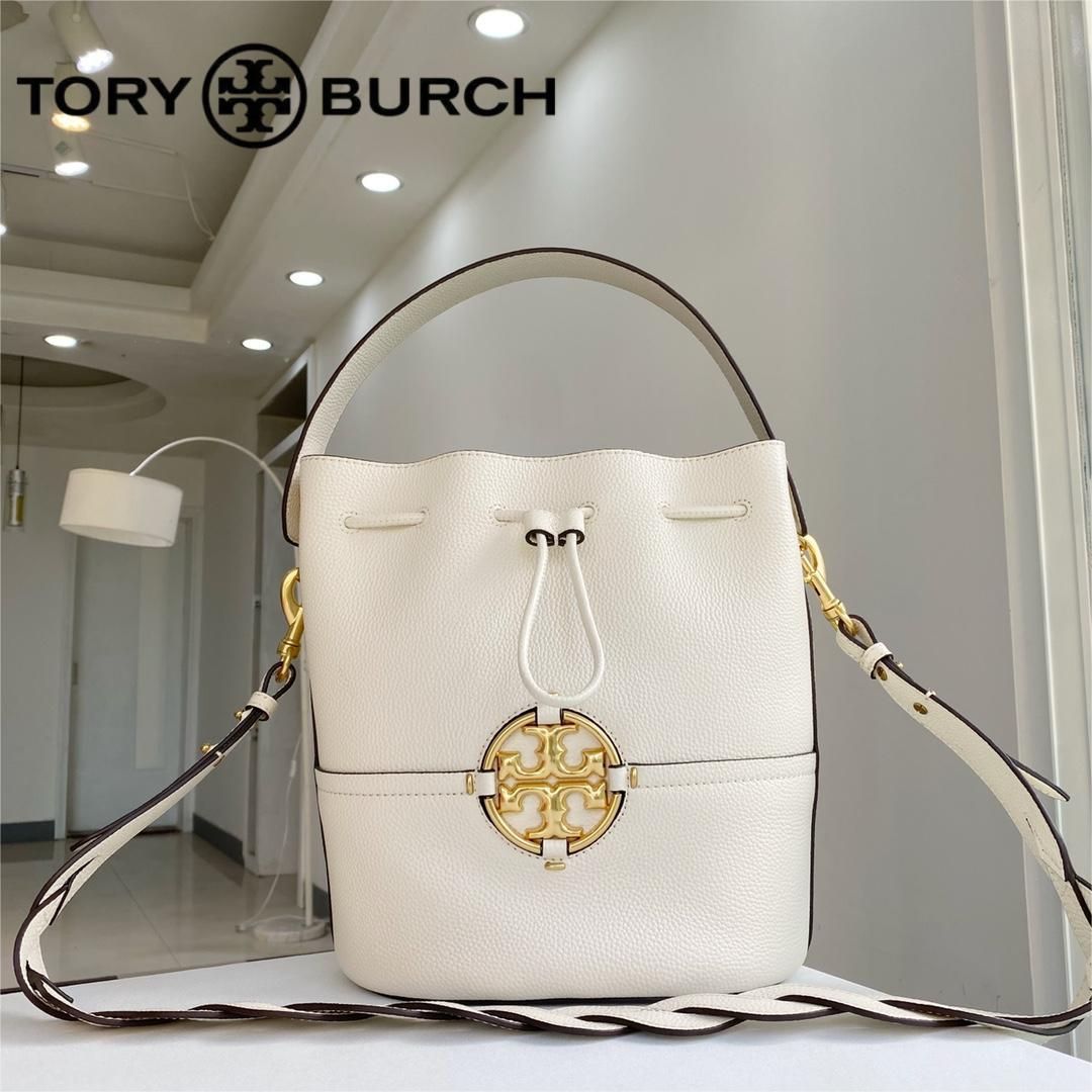 ☆新作☆ TORY BURCH トリーバーチ MILLER BUCKET ミラー バケットバッグ レディース ハンドバッグ 2WAY ショルダー 牛革  アウトレット品 アイボリー #79323