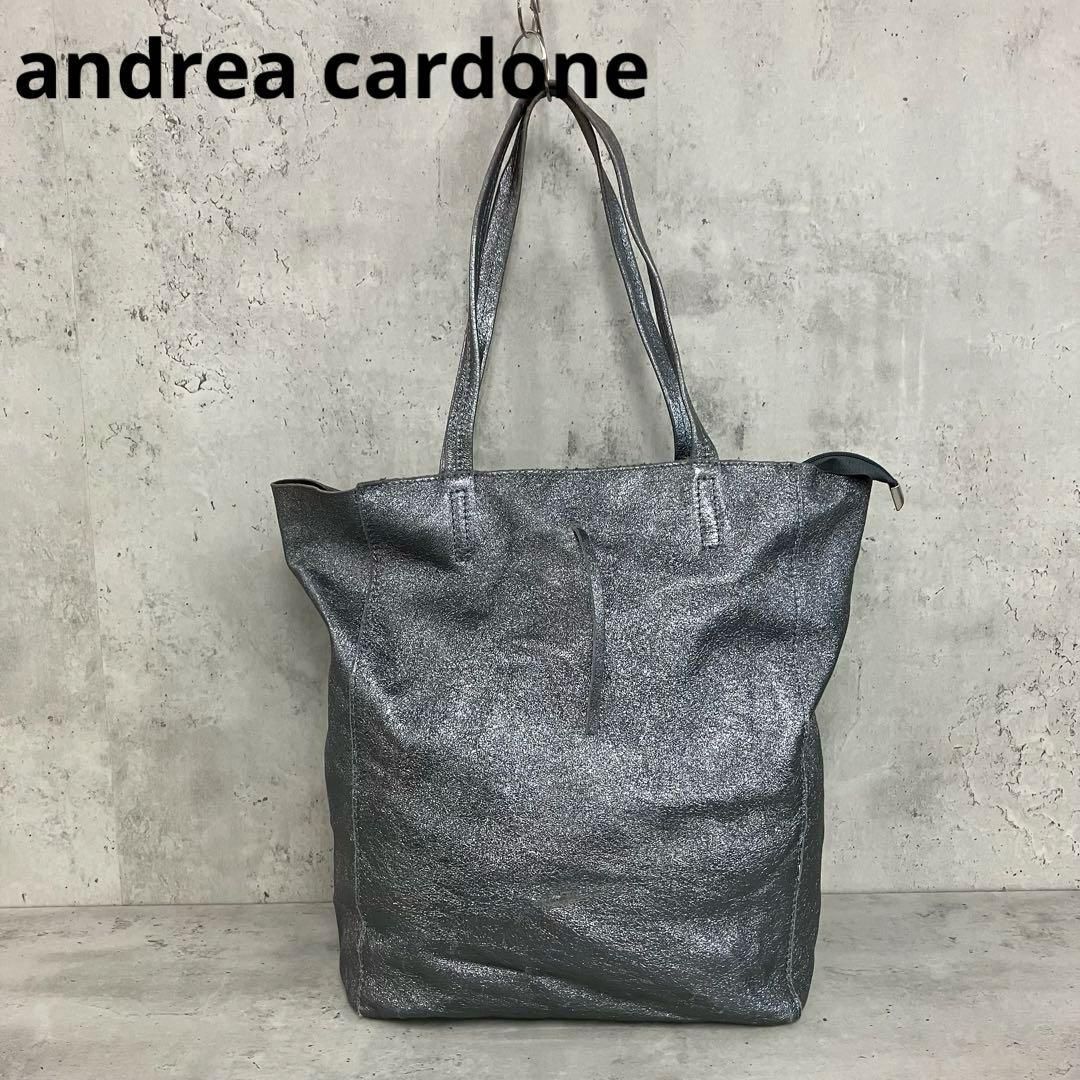 ANDREA CARDONE 【タグ付き未使用品】トートバッグ チャコールグレー 