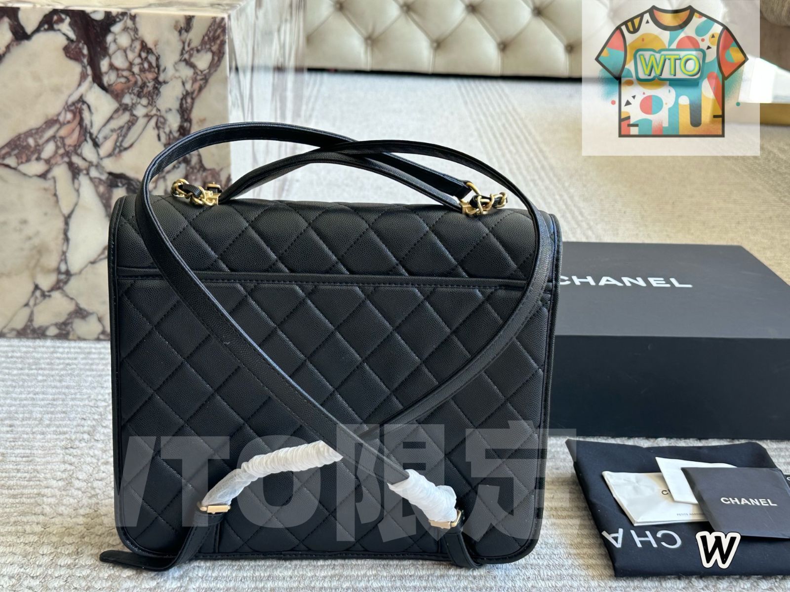 CHANEL 22K キャビアスキン バックパック ? 31×26cm [本日特価