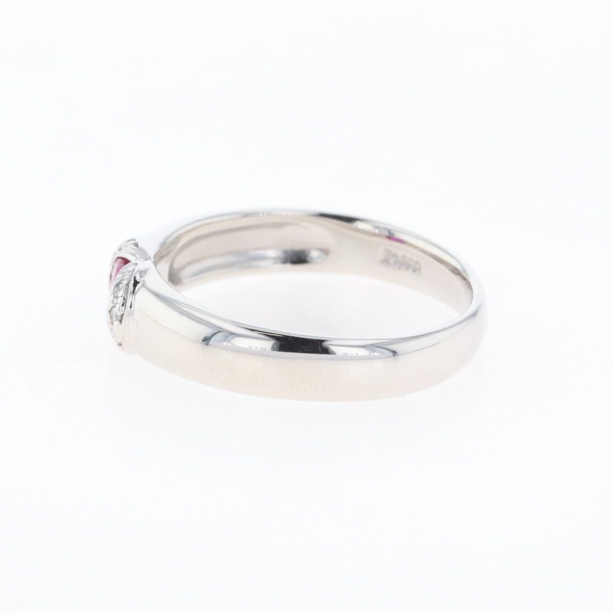 ルビー デザインリング プラチナ 指輪 メレダイヤ リング 11号 Pt900  