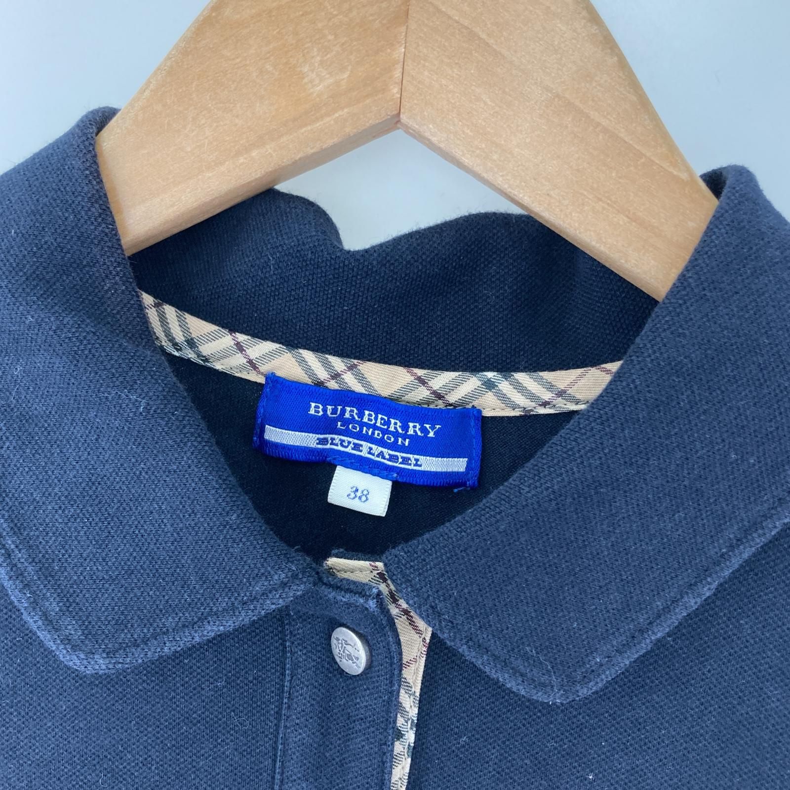 ●【バーバリーロンドン】ポロシャツ ネイビー 新品未使用 BURBERRY LONDON バーバリーロンドンポロシャツ size38/ネイビー