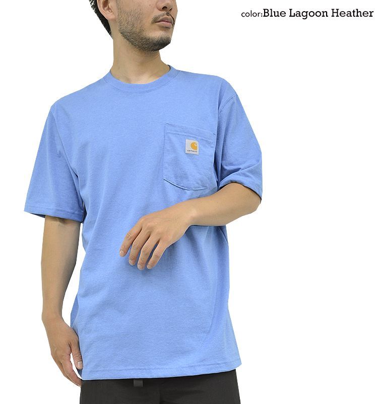 carhartt カーハート ポケットティー 半袖Tシャツ 海外限定 青 緑 黄