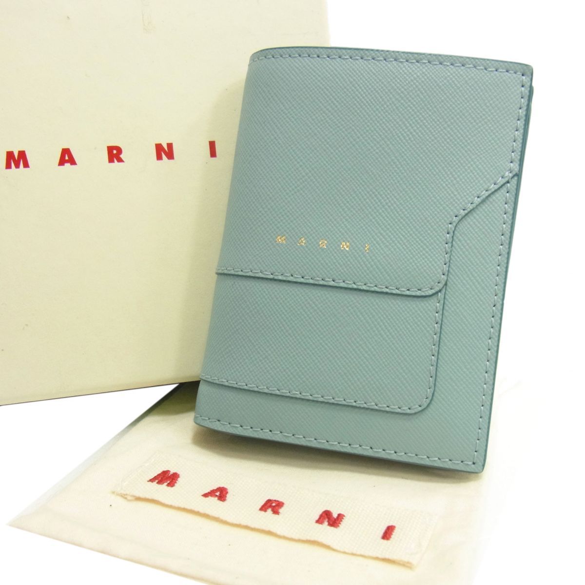 美品 定価64.900円☆MARNI マルニ サフィアーノレザー製 二つ折り 