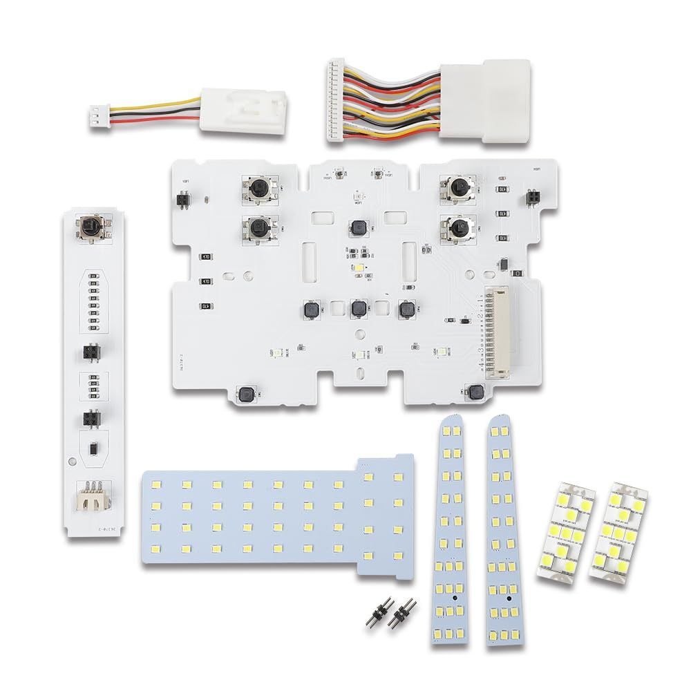 YOURS(ユアーズ) 90系 ヴォクシー ノア 専用 LEDルームランプセット [基盤交換タイプ] [ホワイト] 純正 LED フロント センター ラゲッジ 室内灯 専用設計 光量調整 ルームランプ VOXY NOAH 90 TOYOTA ト