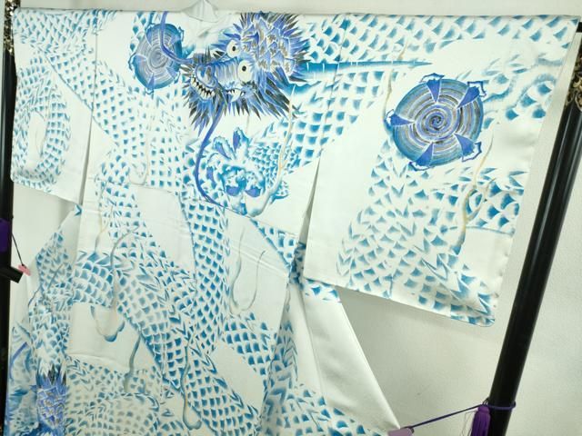 平和屋本店■極上　訪問着　手描き　龍　金銀彩　反端付き　逸品　未使用　DZAB1393kh5 平和屋本店□極上 訪問着 手描き 龍 金銀彩 反端付き 逸品 未使用