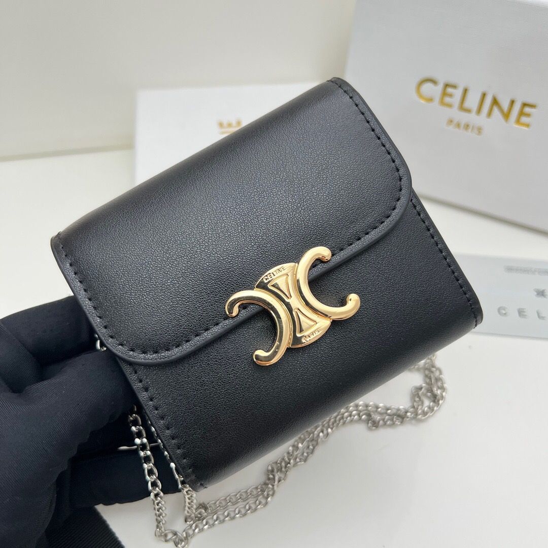 新品未使用 セリーヌ celine 財布 三つ折り トリオンフ ブラック