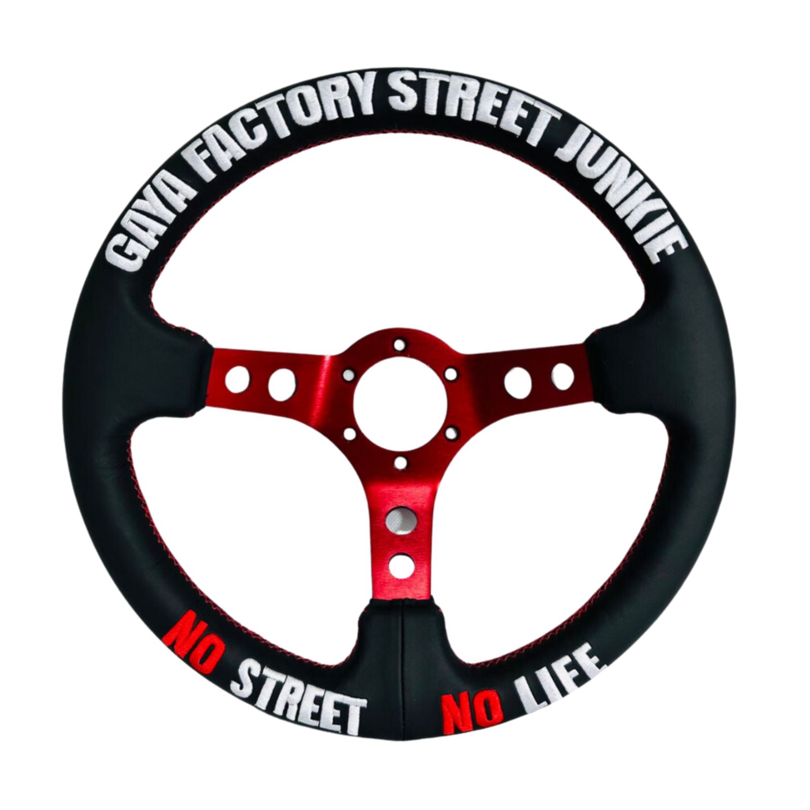 GAYA FACTORY No Street No Life レッド ステアリングホイール ハンドル