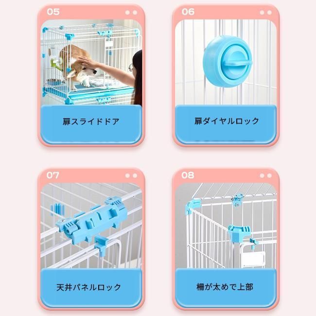 ペット ケージ 犬 ゲージ L ペット サークル トレー付 屋根付き 犬 猫 鳥 ウサギ ペット 動物 室内 幅約76×奥行約46×高さ約65cm WWW_GEBZETESISAT_COM_TR