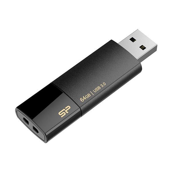 (まとめ) シリコンパワーUSB2.0フラッシュメモリ Ultima U05 64GB ブラック SP064GBUF2U05V1K 1個 