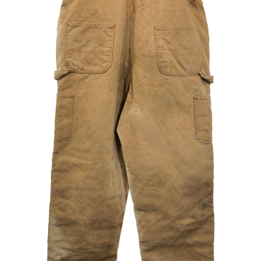 ビンテージCarhartt ブラウンオーバーオール Carhartt カーハート ダック ダブルニー ビブオーバーオール