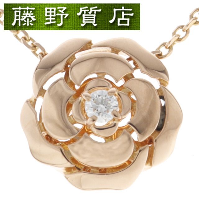 新品仕上げ済）シャネル CHANEL カメリア ダイヤ ネックレス K18