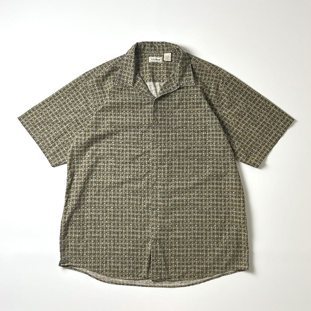 90s L.L.Beanエルエルビーン アロハシャツ 開襟半袖シャツヴィンテージ L.L.Bean - 90s ビンテージ LL BEAN エルエルビーン 半袖 総柄