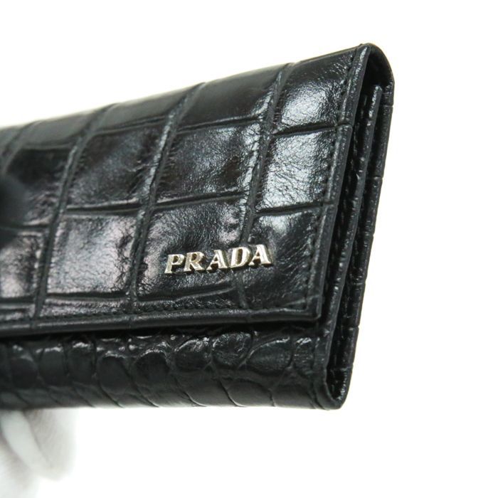プラダ PRADA キーケース レザー クロコ型押し 6連 2M0025 メンズ 