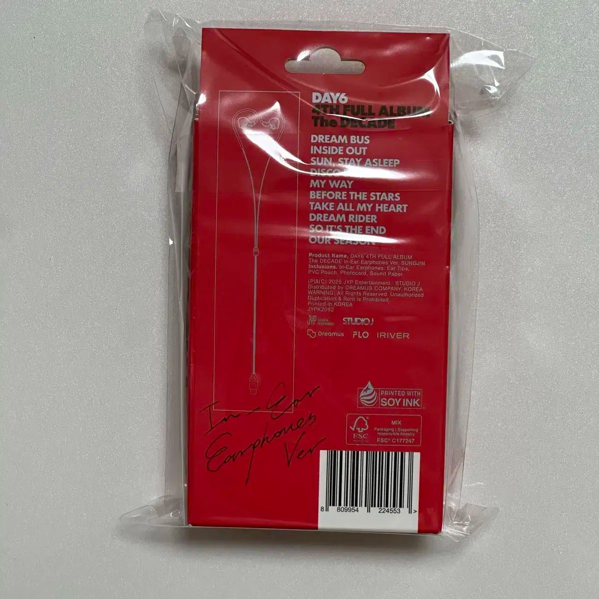 新品未開封 DAY6 The DECADE イヤホン SUNGJIN DAY6 THE DECADE 4th Album IN-EAR EARPHONES Ver/Earphones+Pouch+2