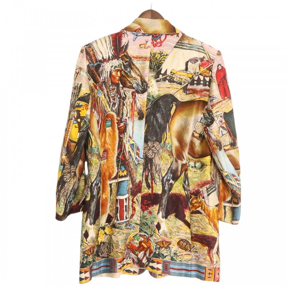 エルメス HERMES ヴィンテージ 総柄 ジャケット 中綿 ブラック S