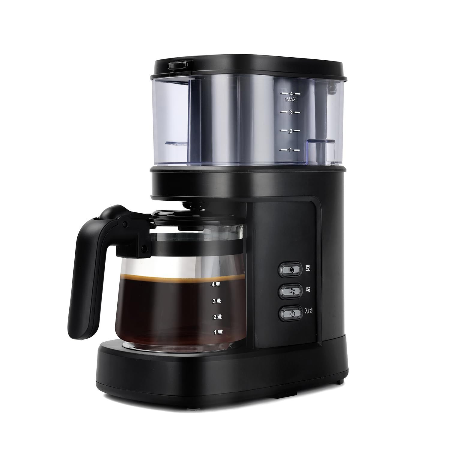 コーヒーメーカー 全自動 ミル付き Makuake4000%達成!ずぼらな人でも本格的な1杯を ドリップ式 豆 粉両対応 ペーパーレス 保温 お手入れ簡単 600ml 1度に4杯分 ステンレス コーヒーマシン コンパクト 法人 オフィス TSK-1589B H