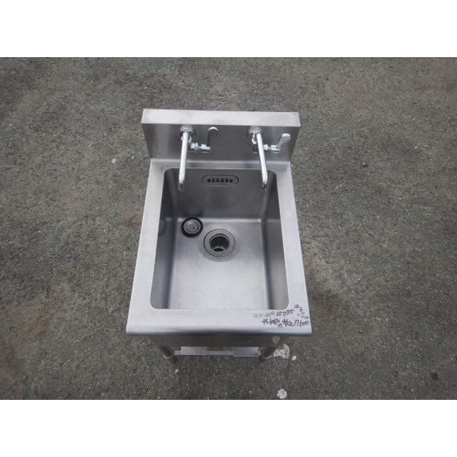 2 業務用 ステンレス 1槽 シンク W450 D600 H800 150 mm 厨房 槽内寸W35D45深28.5cm 右前脚ロングアジャスト W45cm