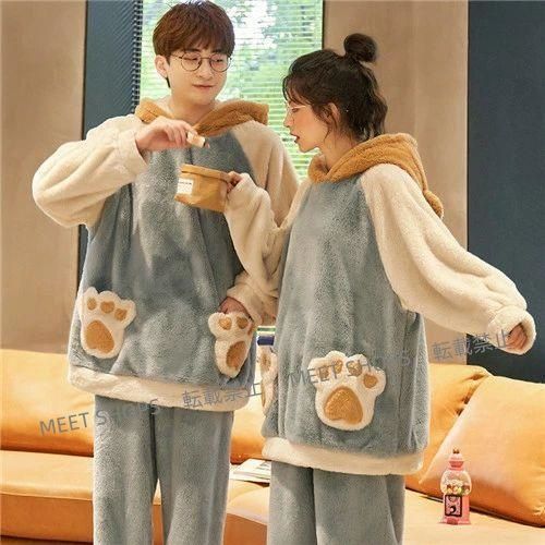  ペアパジャマ 冬 もこもこ カップル ペア ルームウェア 上下 セット パジャマ 秋冬 結婚祝い プレゼント カ ddhc 79 ルームウェア ルームウェア パジャマ