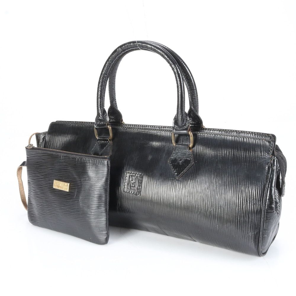 90s FENDI VINTAGE ポーチ付き ハンドバッグ ヴィンテージ フェンディ ポーチ付 FFロゴ レザー ハンドバッグ
