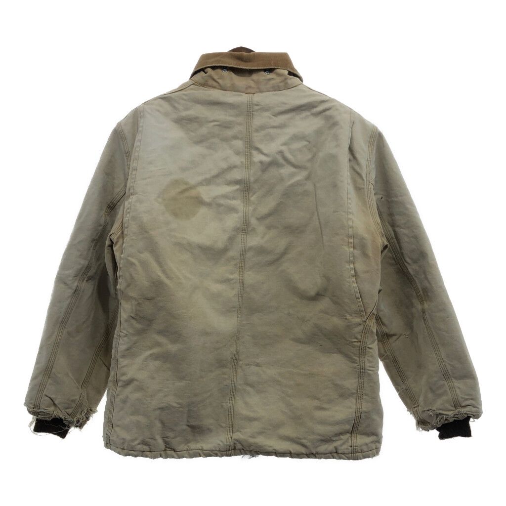80年代 Carhartt カーハート トラディショナルコート アウター ワーク 100周年モデル ベージュ (メンズ XL相当) 中古 古着 P8312 80年代 Carhartt カーハート トラディショナルコート アウター ワーク