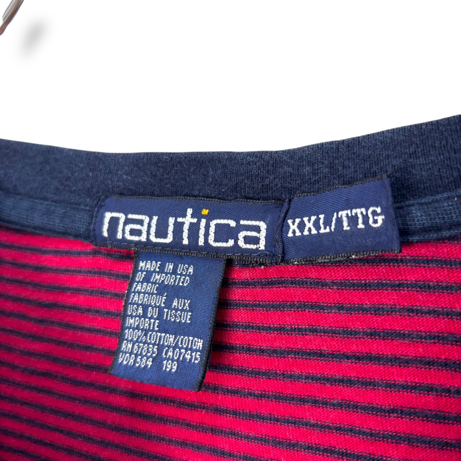 90s nautica Border T-Shirt Made in USA 【XXL】 90年代 ノーティカ 