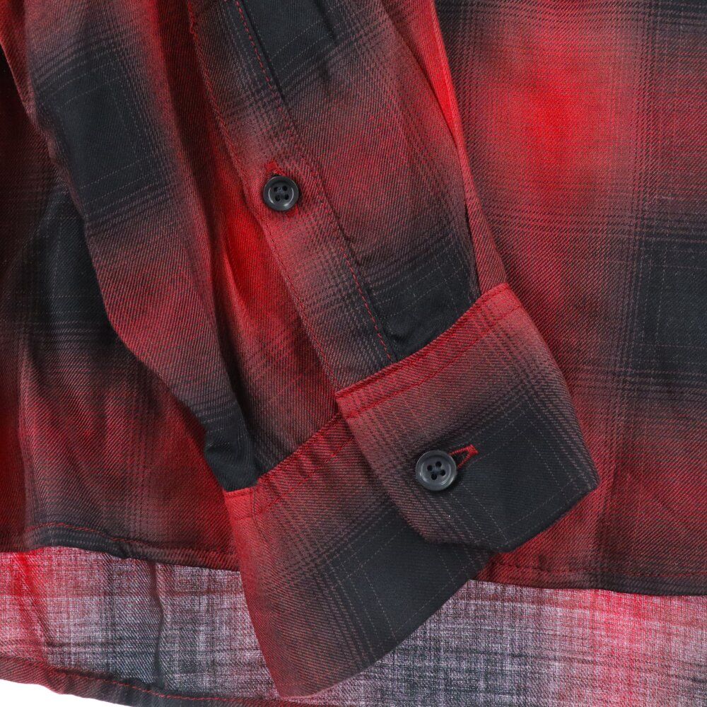 MINEDENIM / 長袖シャツ/3/レーヨン/RED/チェック/MND-TSK001-17-032 MINEDENIM (マインデニム) チェック レーヨン 長袖シャツ レッド MND
