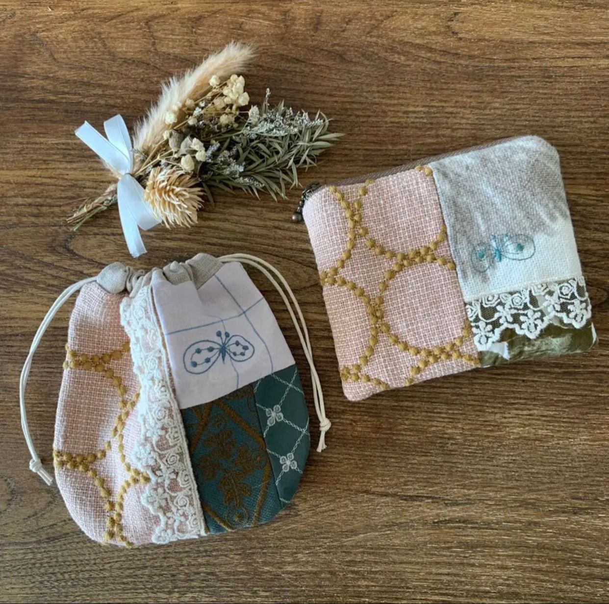 ぽろんL字キーケース ミナペルホネンハンドメイド ポーチ 両面パッチワーク 37e047dfd435cdb4c618a6827e338a