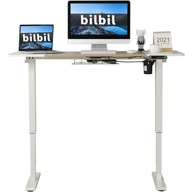 BilBil デスク パソコンラック つくえ 電動昇降式 机 140CM×60CM 電動式スタンディングデスク オフィスワークテーブル 昇降式机  ゲーミングデスク 電動式 高さ 71-117CM 高さ調節可能 メモリー機能付き - メルカリ