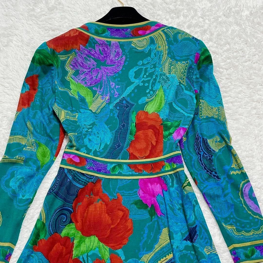 レオナールロングワンピーストリムフラワーネイビー