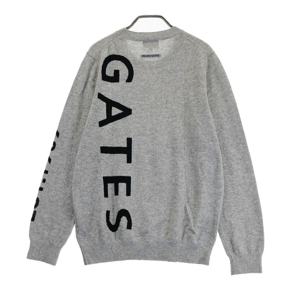 サイズ：5 PEARLY GATES パーリーゲイツ  カシミヤ ニットセーター ロゴ  ブラック系 [240101493345] ゴルフウェア メンズ ストスト サイズ：5 PEARLY GATES パーリーゲイツ カシミヤ ニット
