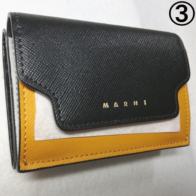 ○新品/正規品○ MARNI Trunk 三つ折り サフィアーノ ミニ 財布 - 財布