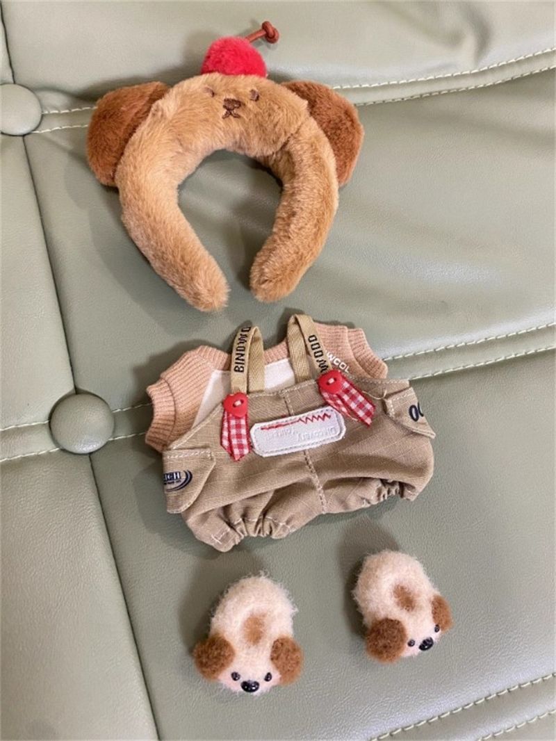 新品2点セット くま熊labubuラブブぬいぐるみ服17cm着せ替え着ぐるみ 新品2点セット labubuラブブぬいぐるみ服17cm着せ替え着ぐるみの