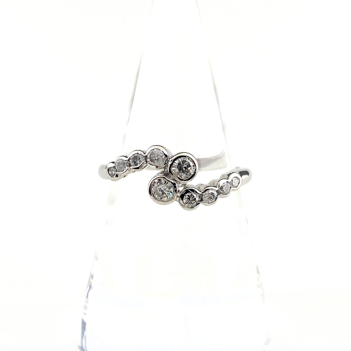 メレダイヤ デザインリング プラチナ 指輪 リング 16号 Pt900 ダイヤモンド レディース