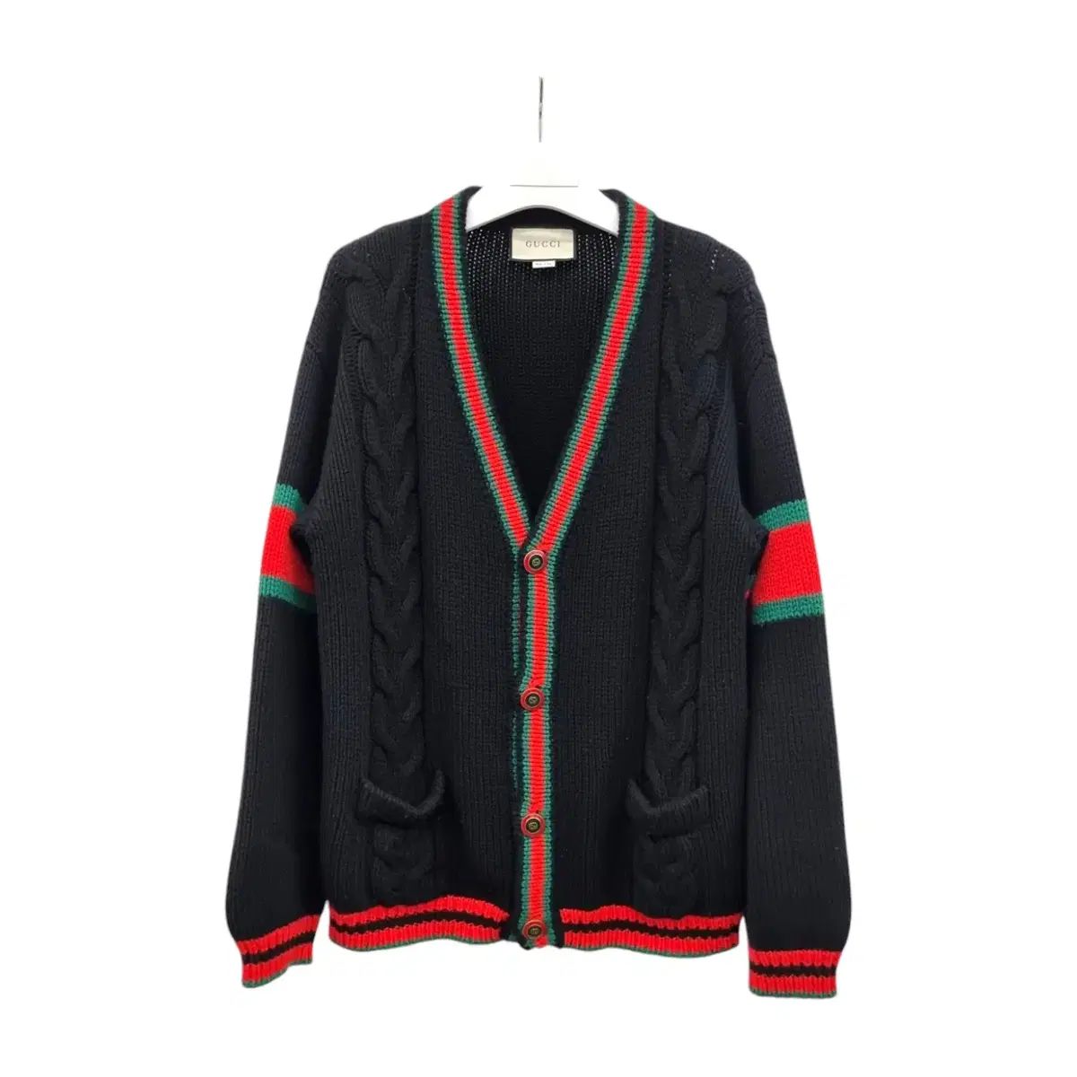 L GUCCI(グッチ) ケーブル オーバーサイズ ウール カーディガン GUB020619