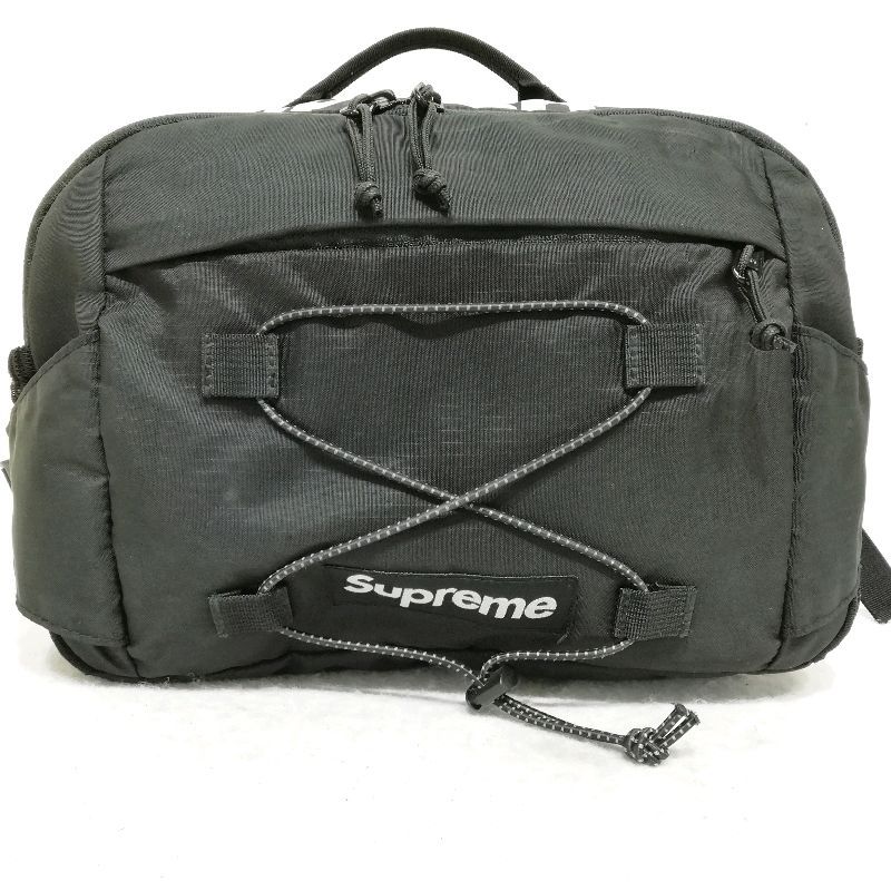 Supreme ブラック ボディバッグ