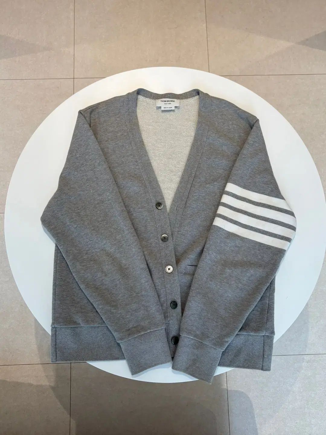 ほぼ 3 Thom Browne トム ブラウン 斜線 袖ストライプ コットン カーディガン