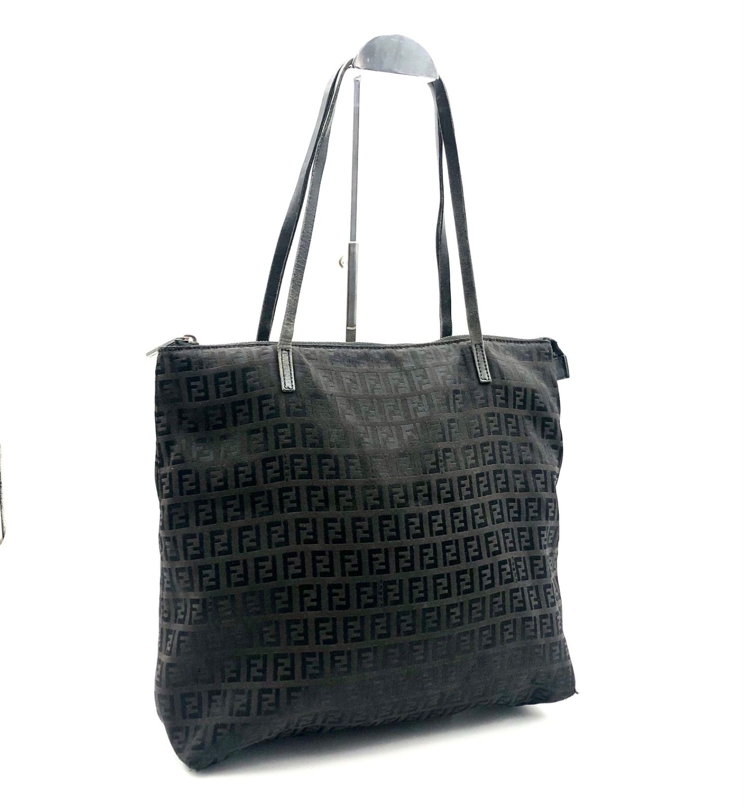 希少【FENDI】トートバッグ ズッキーノ柄 総柄 キャンバス オレンジ