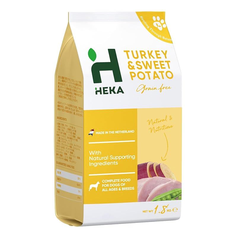 HEKA グレインフリー ドッグフード ターキー サツマイモ 全犬種 全年齢 ドライ 1.8kg (単品) 0
