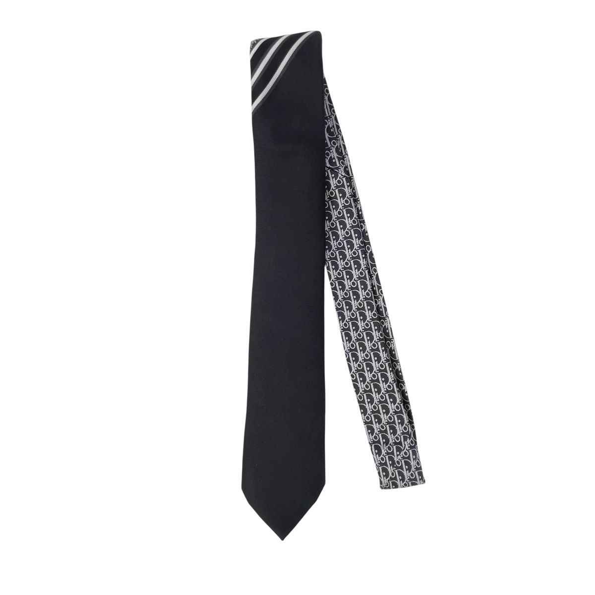 Christian Dior クリスチャン ディオール オブリーク シルククタイ 紳士 ブラック 25030173 KJ