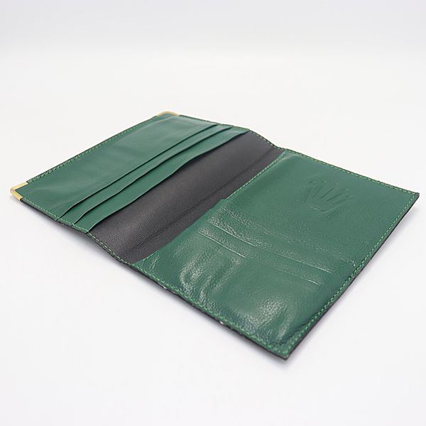 美品 ロレックス 手帳 パスポートケース カードケース レザー グリーン