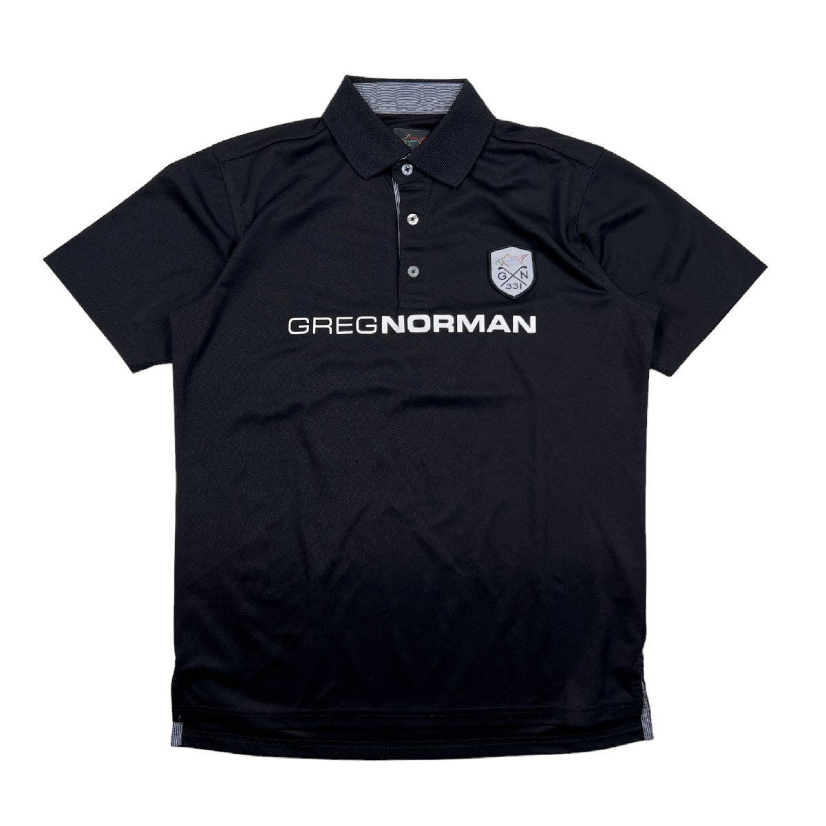 GREG NORMAN グレッグノーマン 半袖ポロシャツ トップス 無地 ブラック サイズM メンズ ヴィンテージ スポーツウェア 併