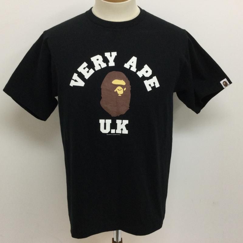 A BATHING APE アベイシングエイプ Tシャツ 半袖 VERY APE カレッジロゴ プリント U.K クル―ネック 半袖Tシャツ 日本製
