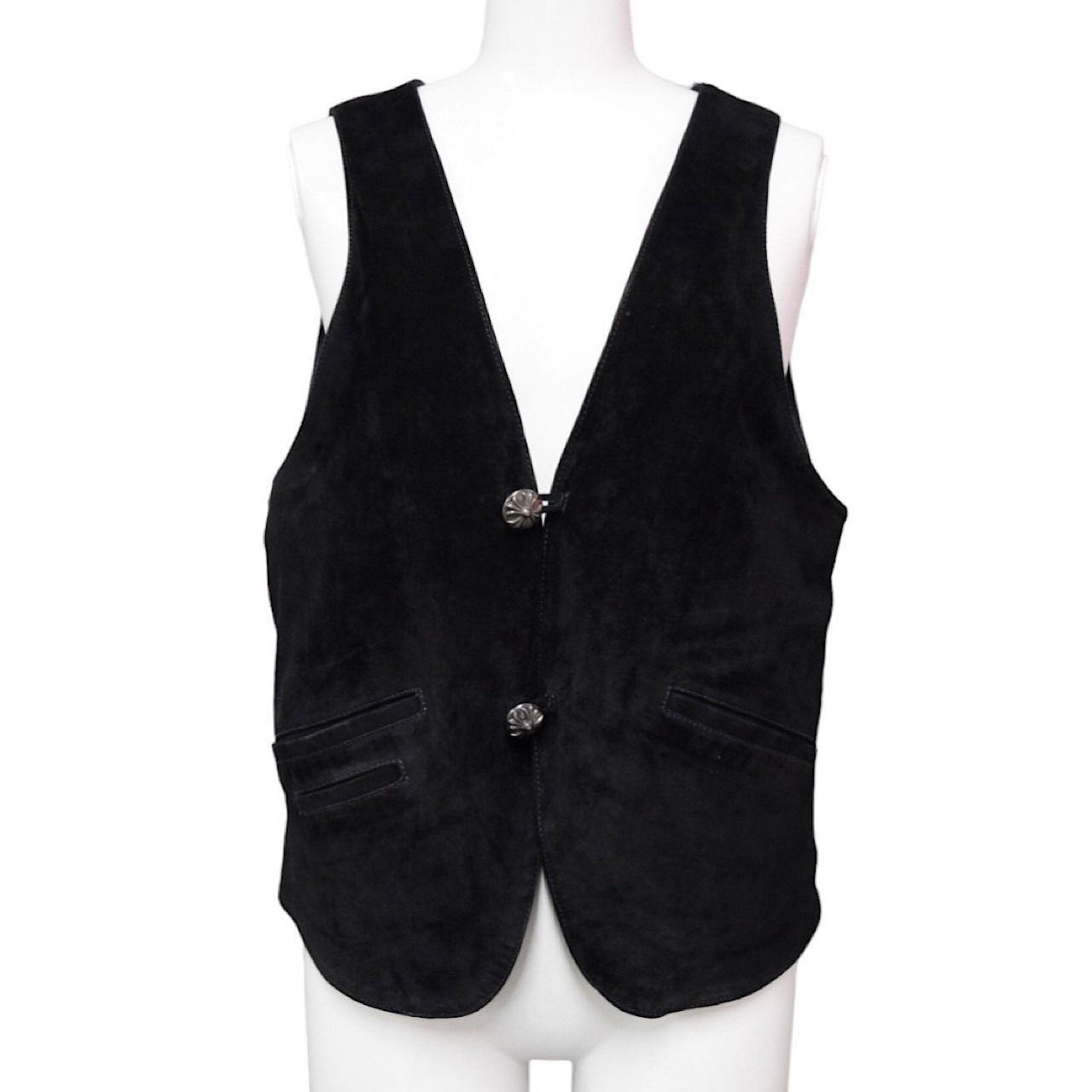 CHROME HEARTS クロムハーツ レザー スエード ベスト 原本無 国内正規